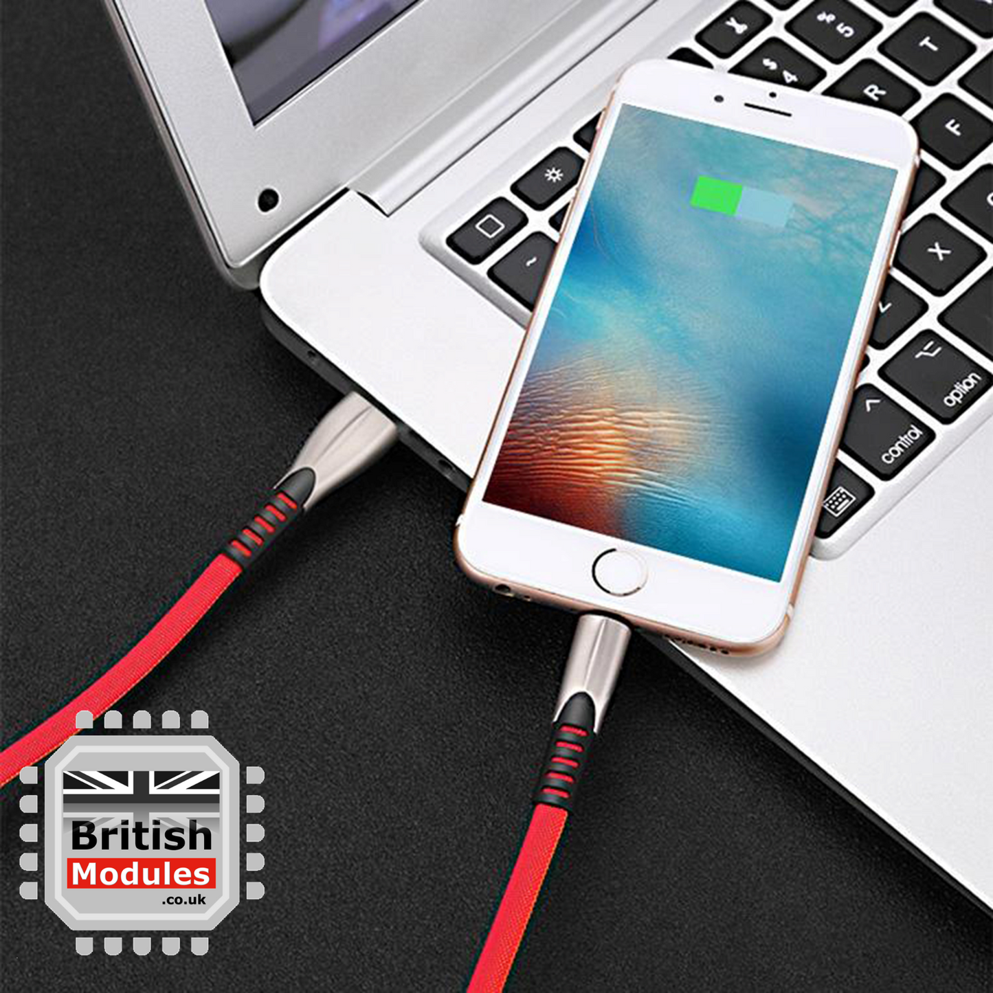 2M Braided iPhone Lightning Cable USB Charger Charging Data Sync Lead Alloy Joints
