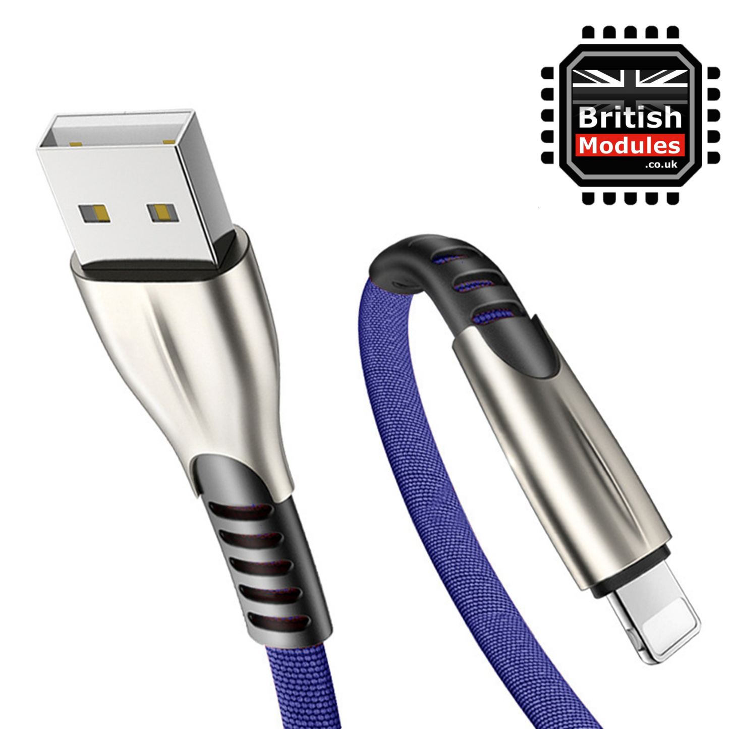 2M Braided iPhone Lightning Cable USB Charger Charging Data Sync Lead Alloy Joints