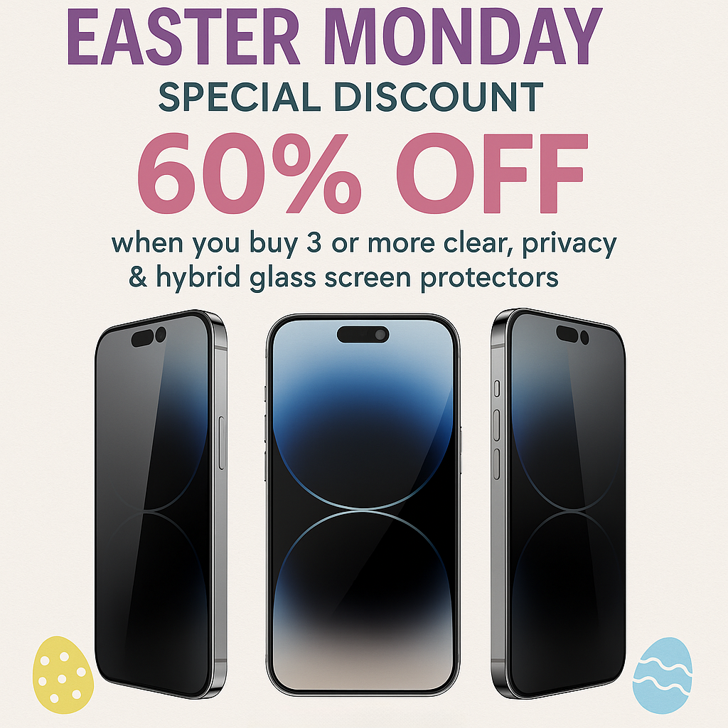Easter Special: Enjoy 60% Off Screen Protectors with Code '3for60'