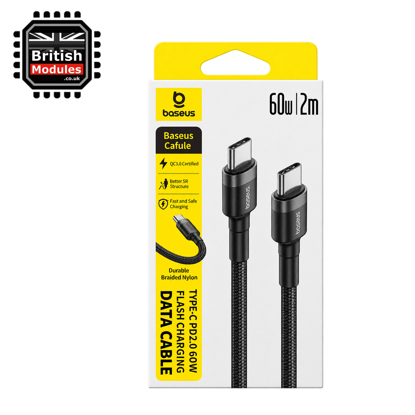 Baseus 60W USB-C to USB-C Cable 2M