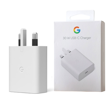Google 30W USB-C Power Adapter 3Pin UK Charger GA03499-GB-White Color