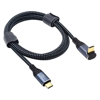 British Modules USB C 240W Braided PD 3.1 EPR 1M Up Down Angled 90 Degree Elbow Cable