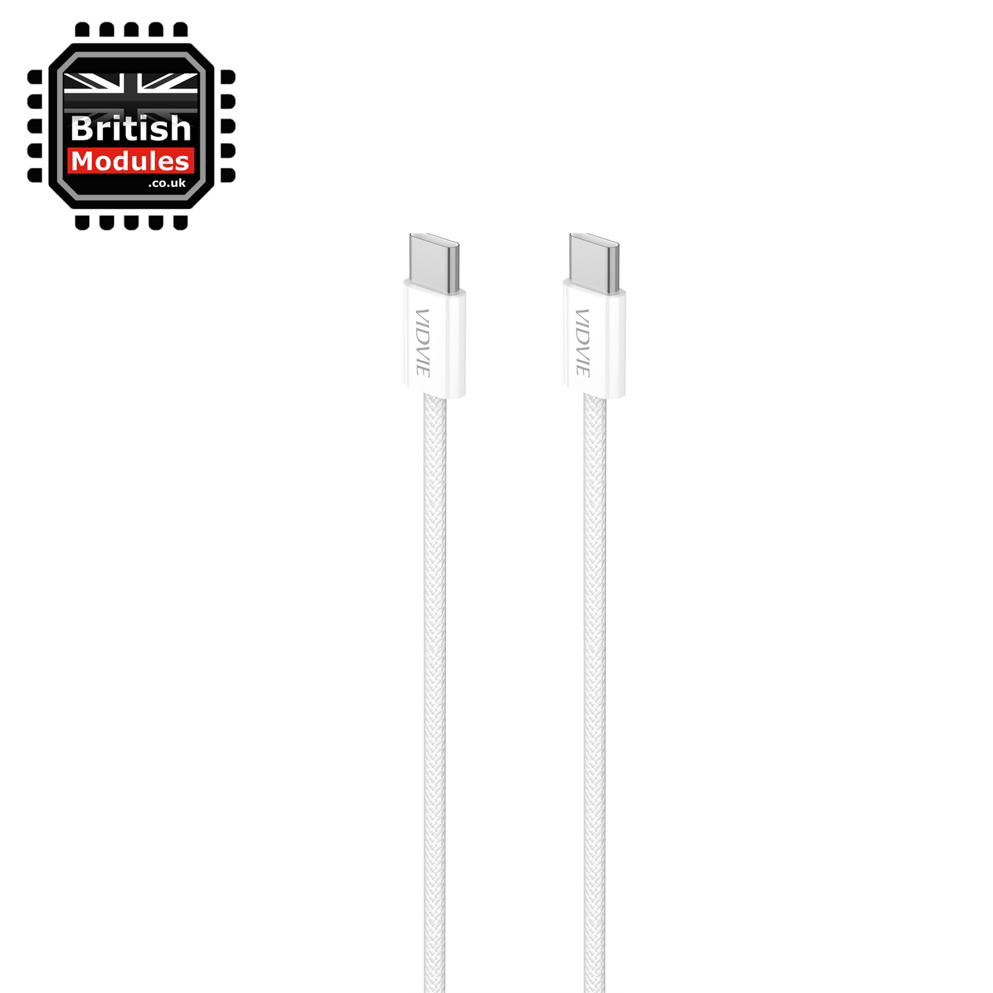 VidVie USB Heavy Duty 1.2M C to USB C Charge Cable Sync 60W Type-C to Type C CB4027 White