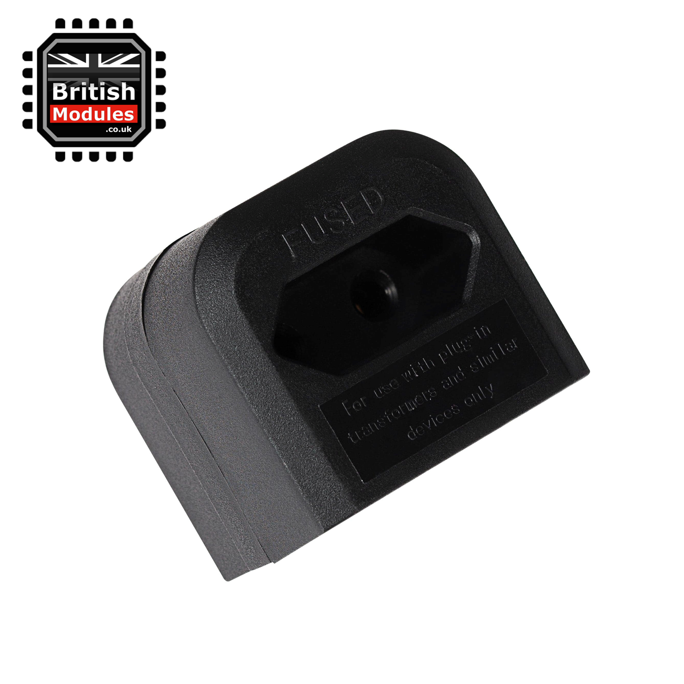 EU 2 Pin to UK 3 Pin Plug Adapter Black Converter with 3A Fuse