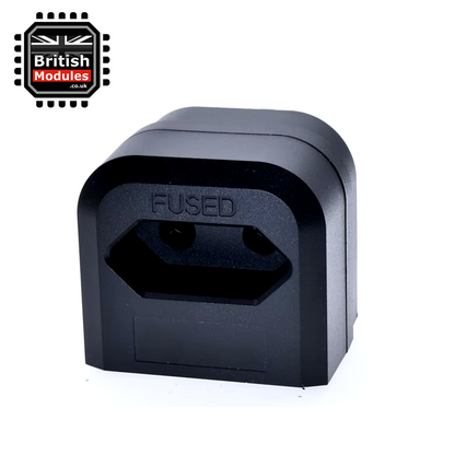 EU 2 Pin to UK 3 Pin Plug Adapter Black Converter with 3A Fuse