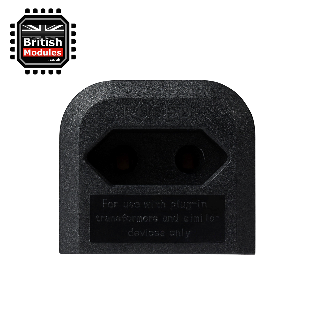 EU 2 Pin to UK 3 Pin Plug Adapter Black Converter with 3A Fuse