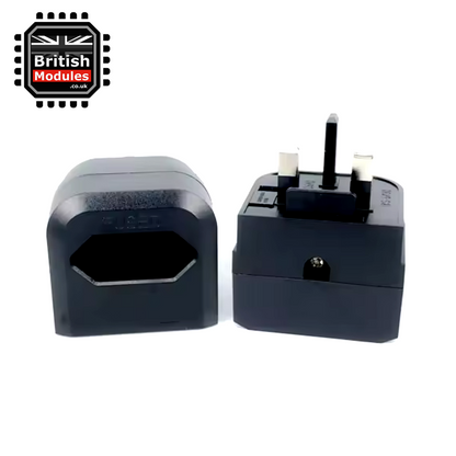 EU 2 Pin to UK 3 Pin Plug Adapter Black Converter with 3A Fuse
