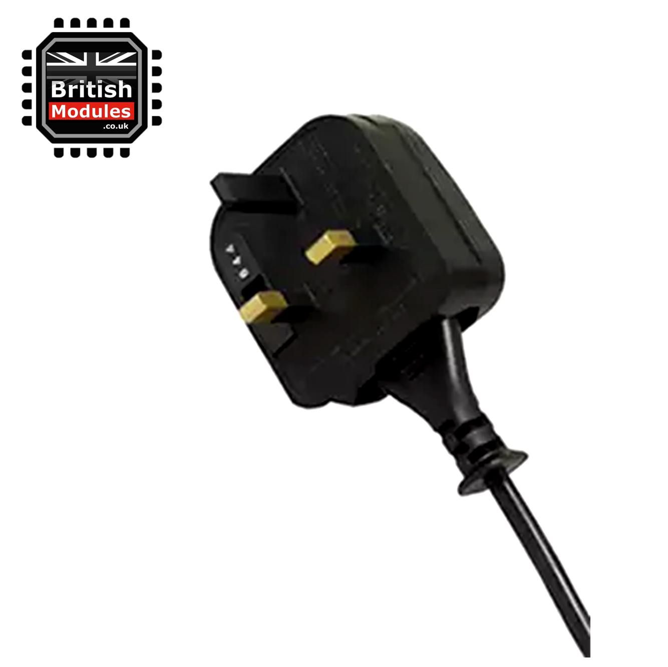 EU 2 Pin Plug to UK Mains Plug Black Converter with 5A Fuse
