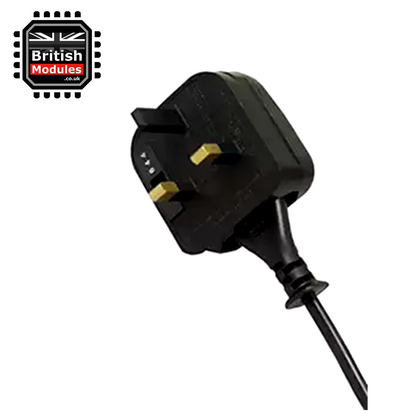 EU 2 Pin Plug to UK Mains Plug Black Converter with 5A Fuse