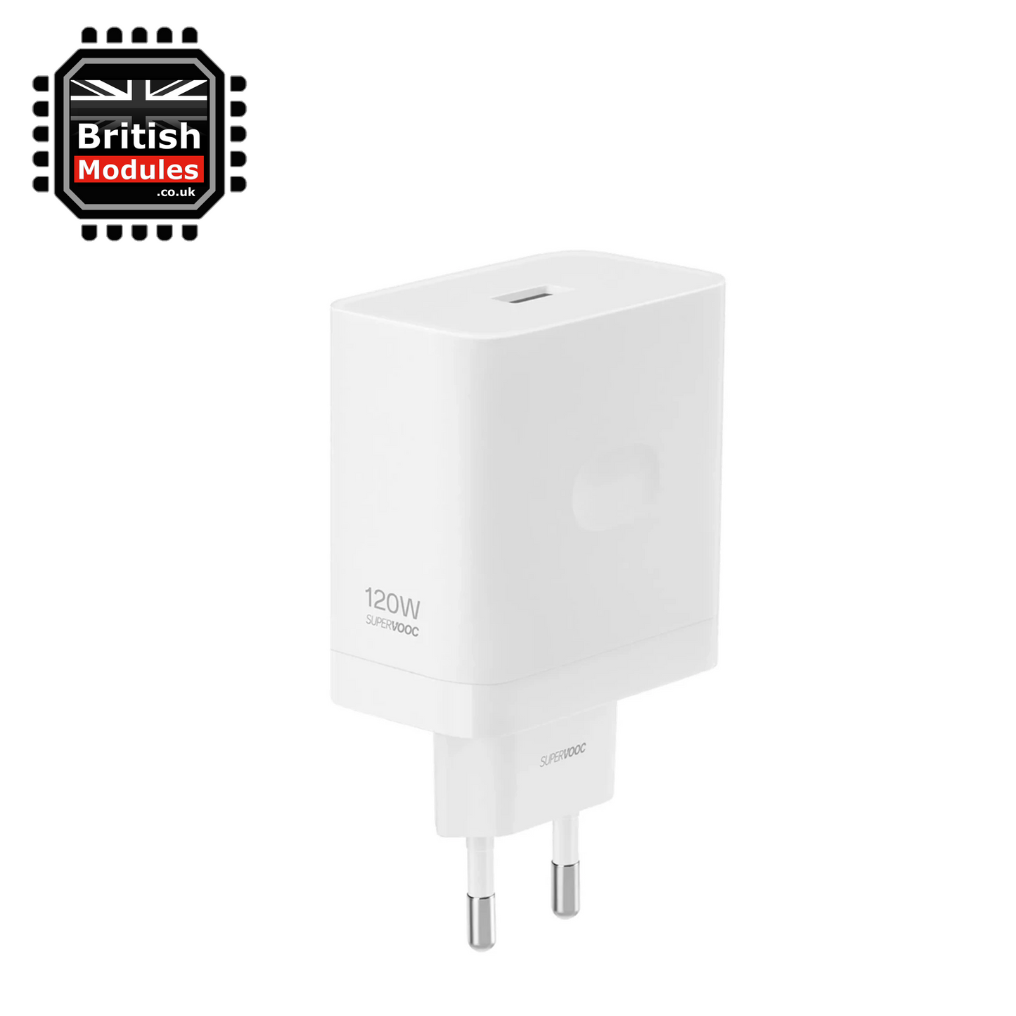 OnePlus SUPERVOOC 120W Type-A Adapter 2 Pin EU Charger Plug with Type-A to Type-C Cable & UK 3 Pin Converter