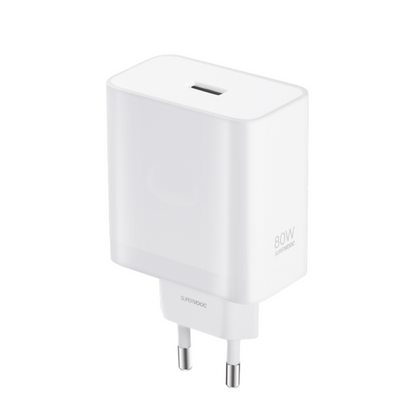 OnePlus SUPERVOOC 80W Type-A Adapter 2 Pin EU Charger Plug with Type-A to Type-C Cable & UK 3 Pin Converter