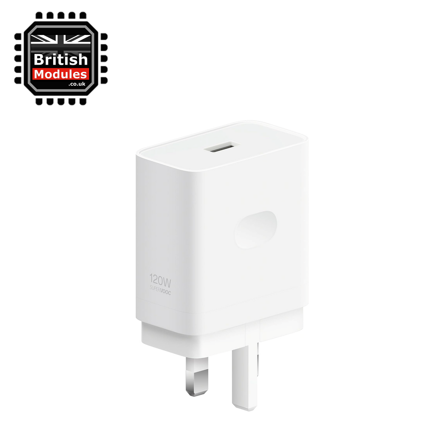 Oppo SUPERVOOC 120W Power Adapter Type-A 3 Pin UK Charger Plug with USB-A to USB-C Cable 1M