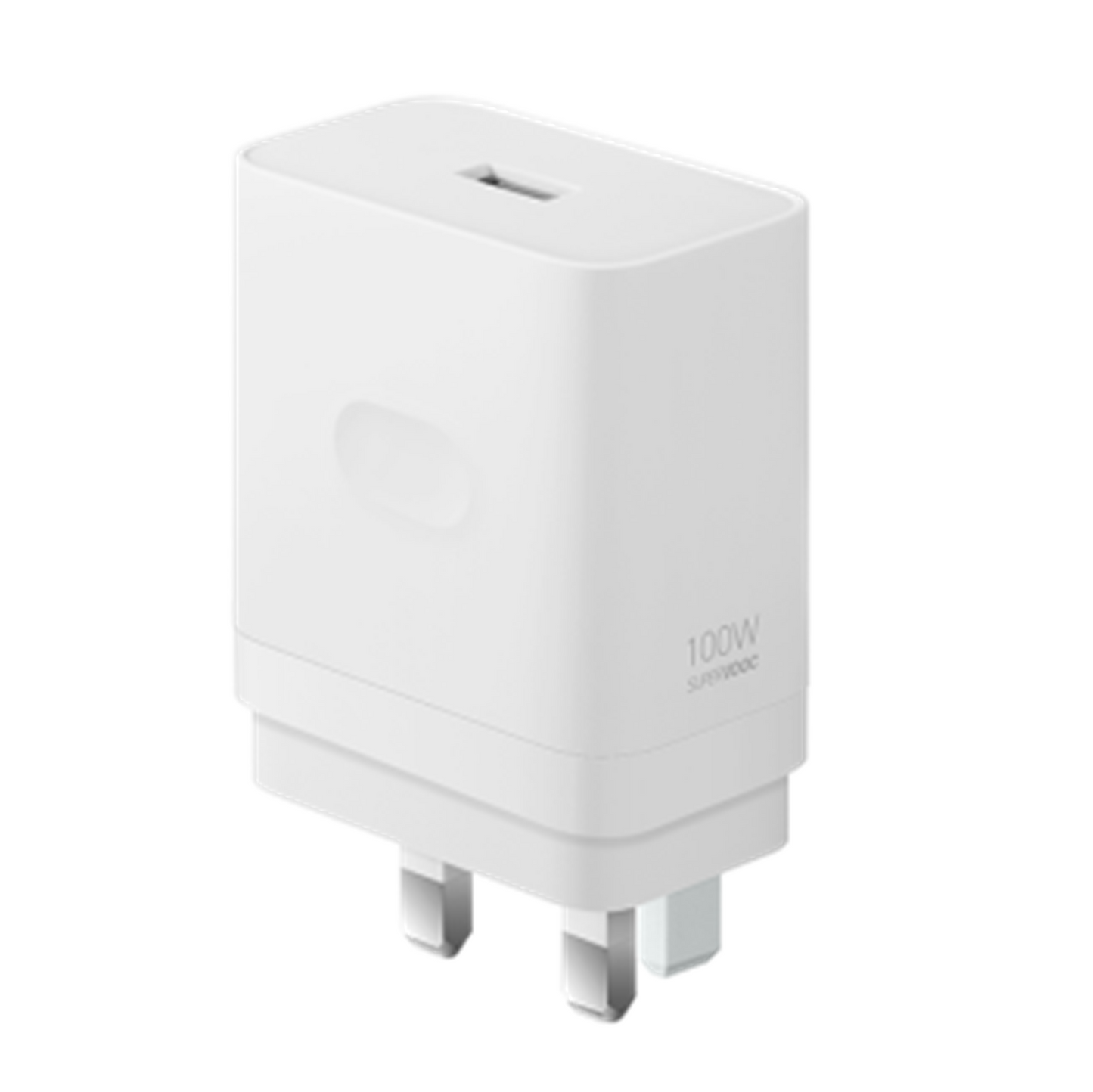 Oppo SUPERVOOC 100W Power Adapter Type-A 3 Pin UK Charger Plug with USB-A to USB-C Cable 1M