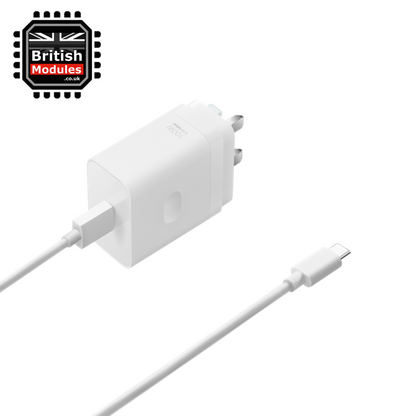 Oppo SUPERVOOC 100W Power Adapter Type-A 3 Pin UK Charger Plug with USB-A to USB-C Cable 1M