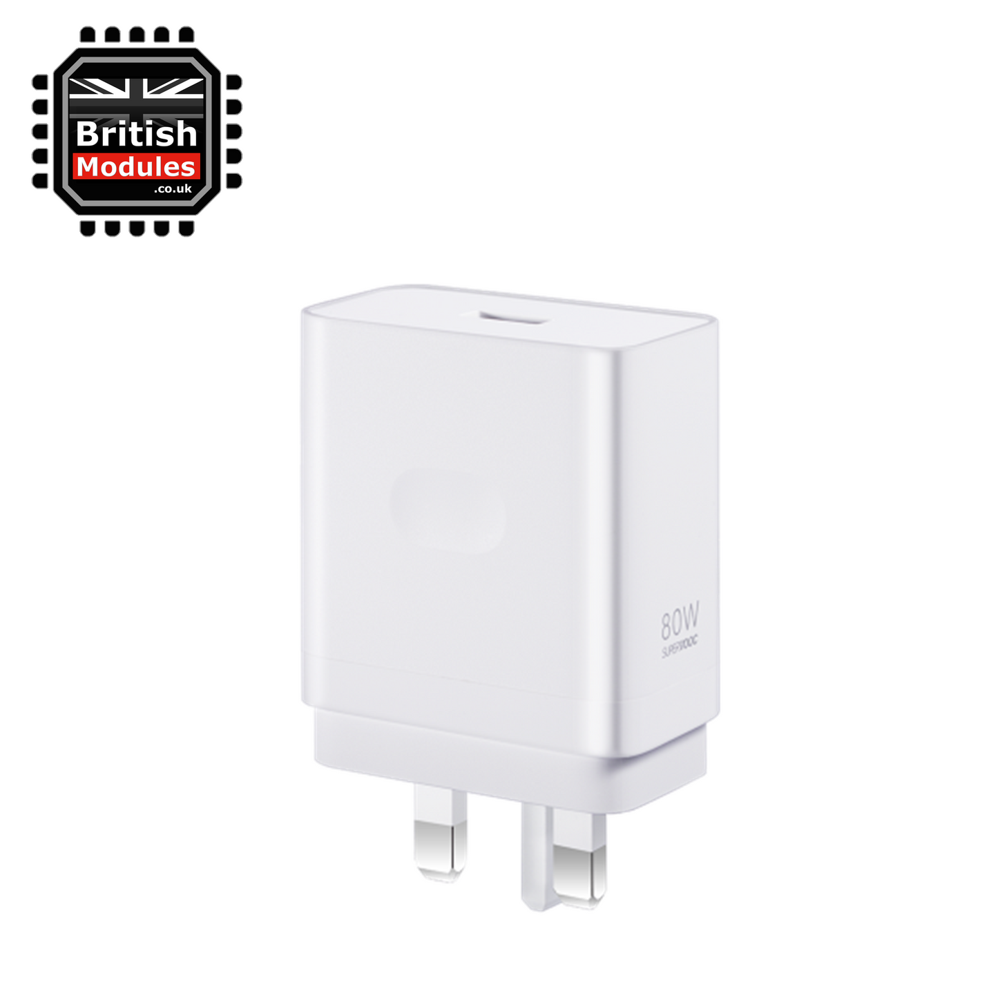 Oppo SUPERVOOC 80W Power Adapter Type-A 3 Pin UK Charger Plug with USB-A to USB-C Cable 1M