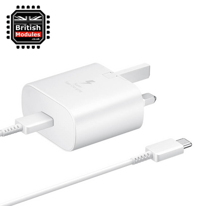 Samsung 15W USB C Mains Charger Adapter UK with C to C Cable white