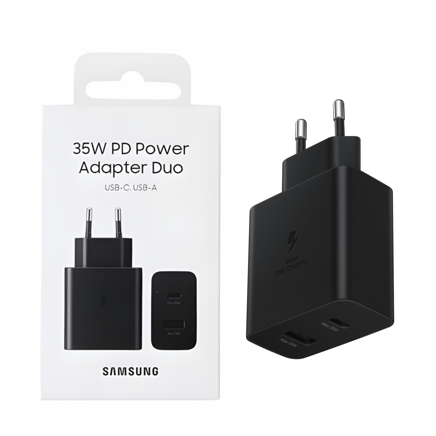 Samsung 35W Duo Power Adapter EP-TA220 Black 2 Pin EU