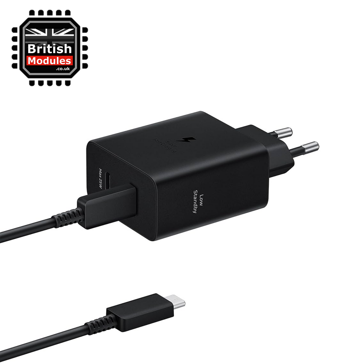 Samsung 50W Duo Power Adapter EP-T5020 with 5A USB C Cable Black 2 Pin EU