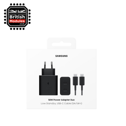 Samsung 50W Duo Power Adapter EP-T5020 with 5A USB C Cable Black 2 Pin EU