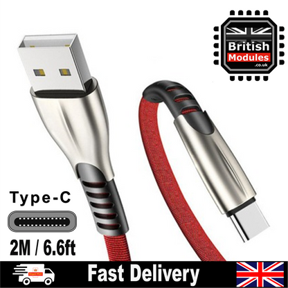 Type-C USB C Cable For Huawei OnePlus Google Braided Data Charger Charging Cable