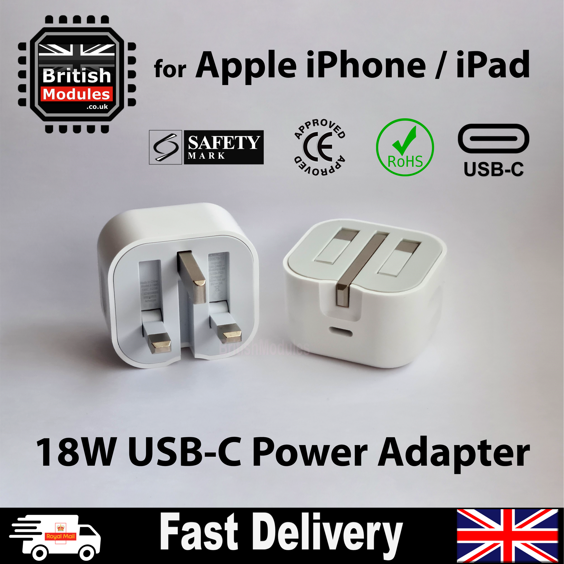 18W USB C Power Adapter Plug for iPad iPhone Charger Head Wall