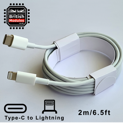 20W PD Fast Charging USB-C Power Adapter UK Plug + USB-C to Lightning Cable for Apple iPhone