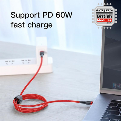 2M Braided USB C To C Cable Super Fast Charger PD for iPhone MacBook iPad Samsung