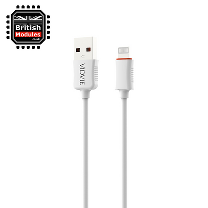 3M VidVie Apple Lightning to USB Cable for iPhone 11 X XR XS Max Charger / iPad Cable Durable Flexible Rubber