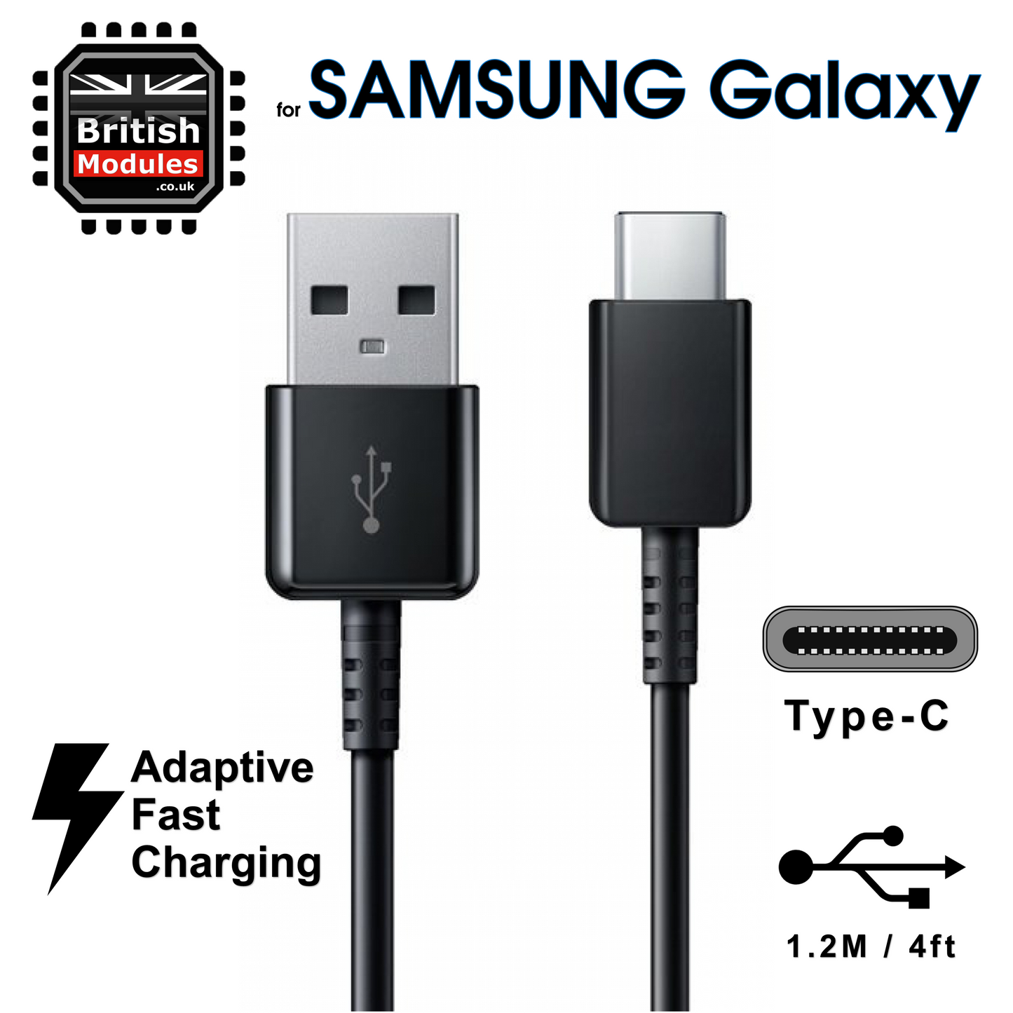 Official Genuine Original 1.2M Samsung Galaxy S8 S8+ S9 S9+ Note 8 9 USB Type C Data Sync & Charge Cable Black
