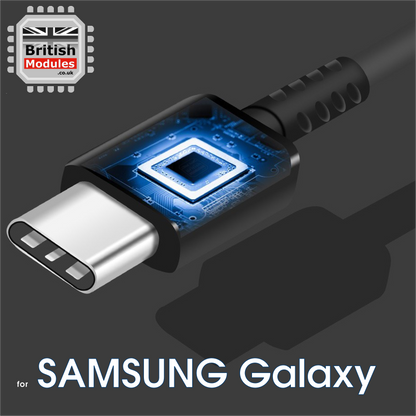 Samsung Galaxy 2A Mains Fast Charger + 1.2M USB-C Cable Charge & Sync UK Black