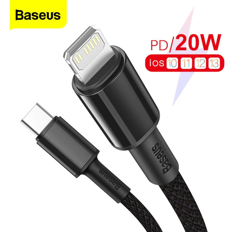 2M iPhone Heavy Duty Braided Fast Charging Data Cable Type-C to Lightning PD 20W