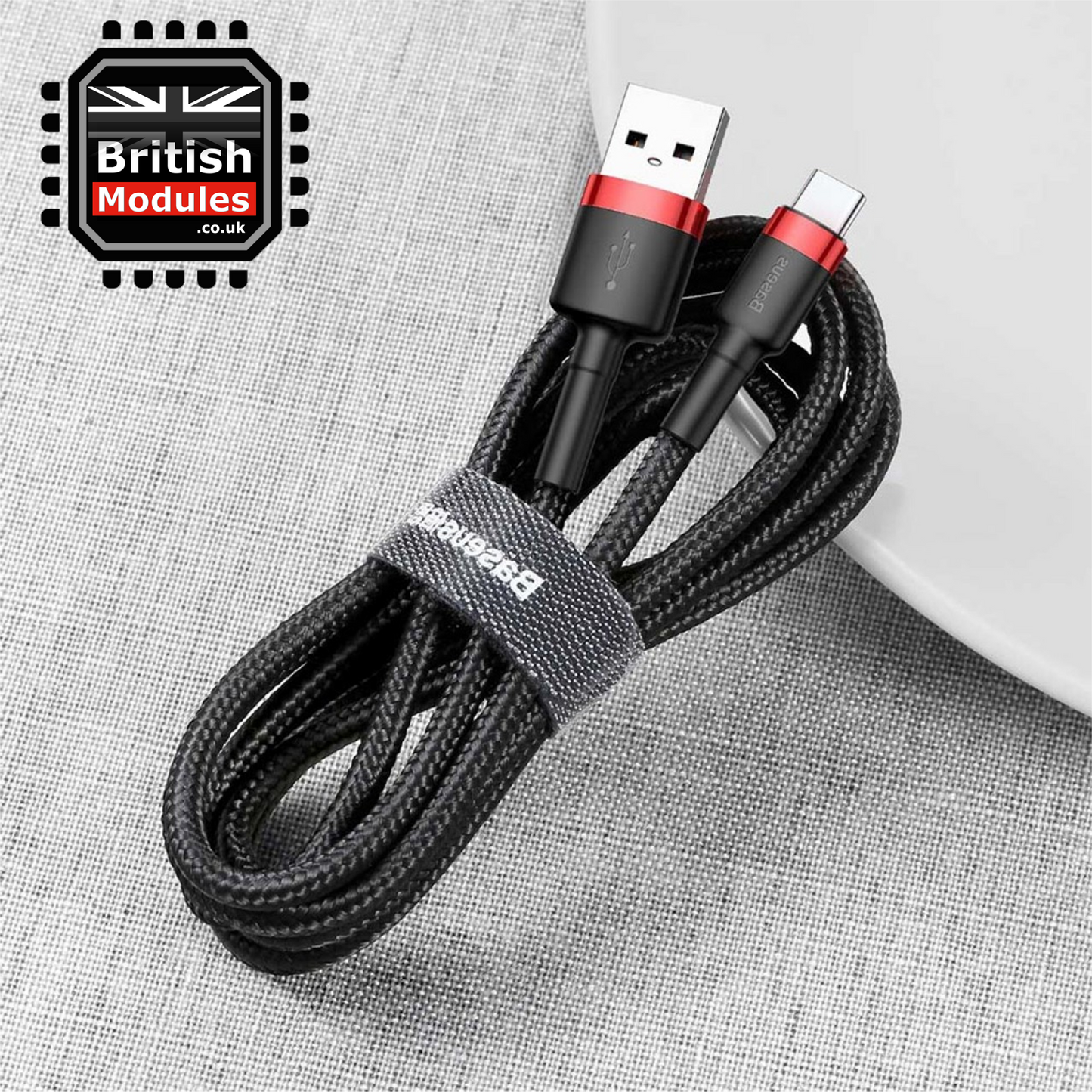 2M Baseus Braided USB Type C QC3.0 Fast Charging Cable 3A Quick Charger Black