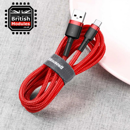 2M Baseus Braided USB Type C QC 3.0 Fast Charging Cable Cord 3A Quick Charger