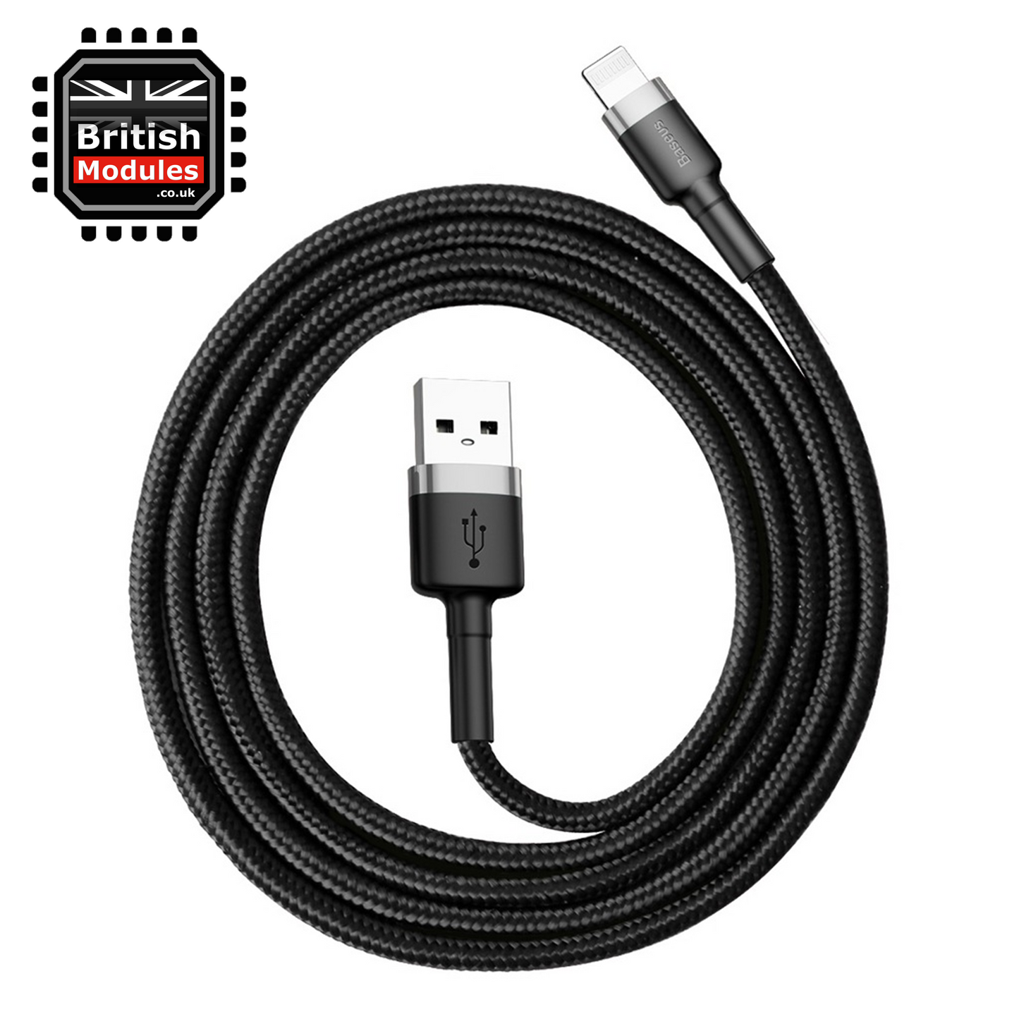 2M Heavy Duty Braided iPhone Lightning Cable 2.4A Fast Charging USB Data Cord for iPhone X, XS, XR, XS Max by Baseus Mix