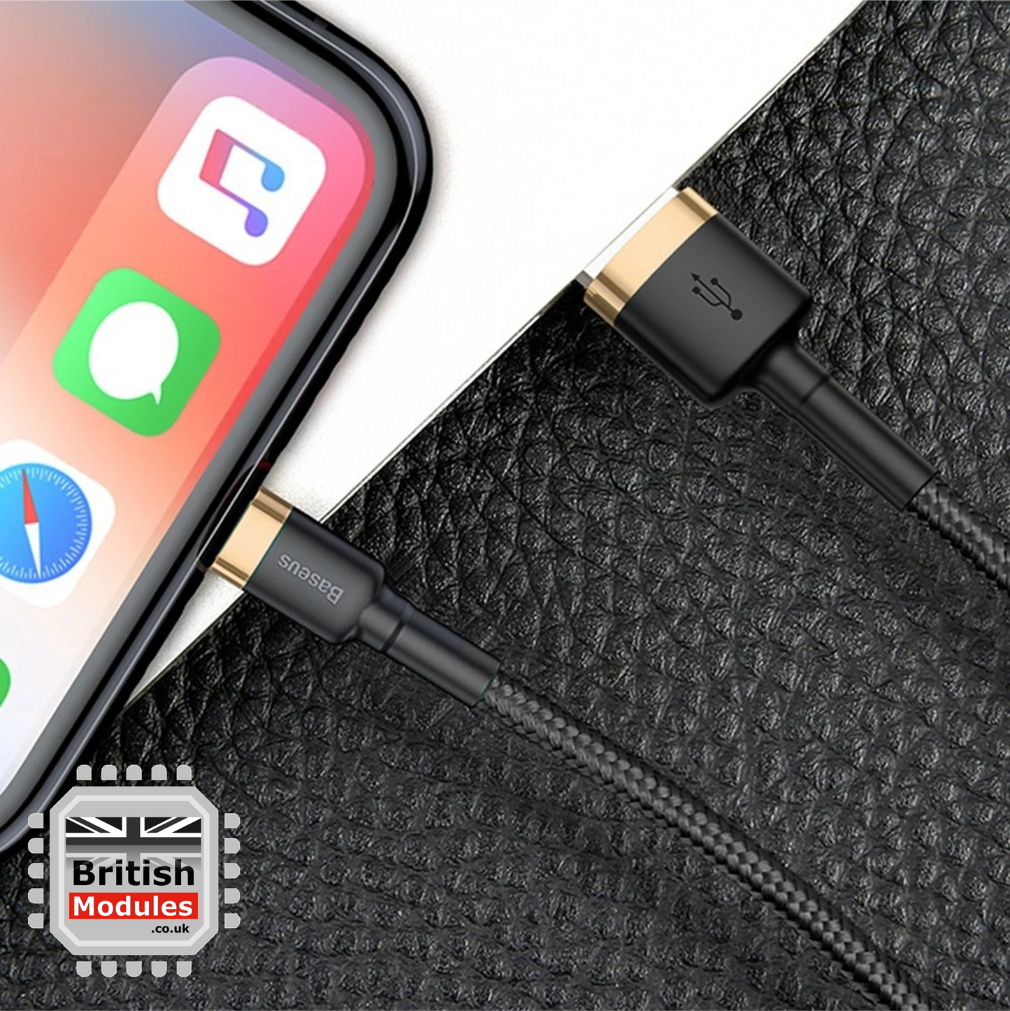 2M Heavy Duty Braided iPhone Lightning Cable 2.4A Fast Charging USB Data Cord for iPhone X, XS, XR, XS Max by Baseus Mix