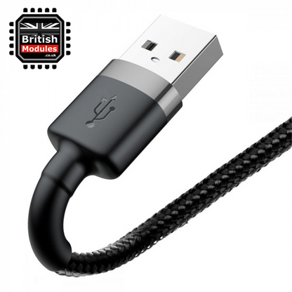 2M Heavy Duty Braided iPhone Lightning Cable 2.4A Fast Charging USB Data Cord for iPhone X, XS, XR, XS Max by Baseus Grey