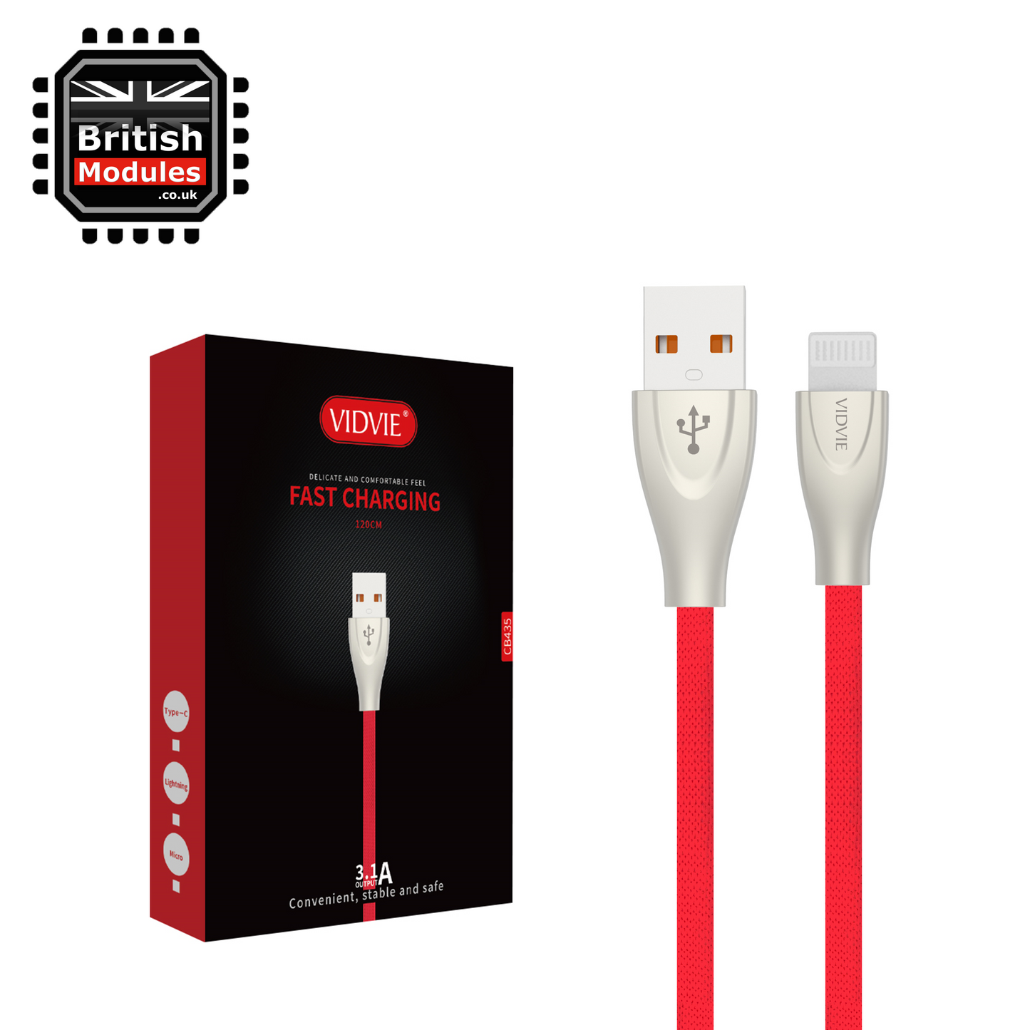 Heavy Duty Braided iPhone Lightning Cable USB Charger Charging Lead Data Sync by VidVie