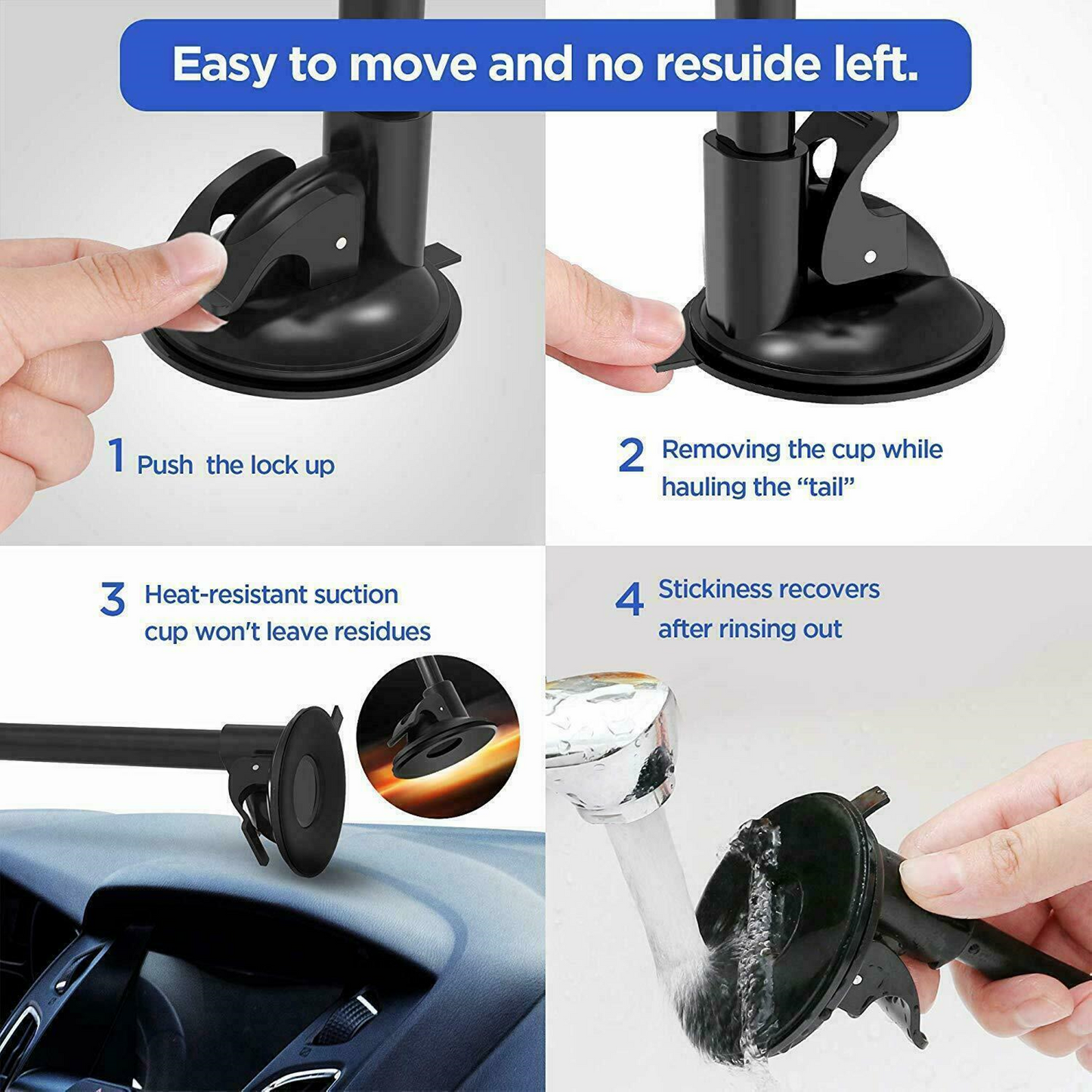 Car Mobile Phone Holder Windshield Phone Mount 360 Universal Stand Clamping Clip