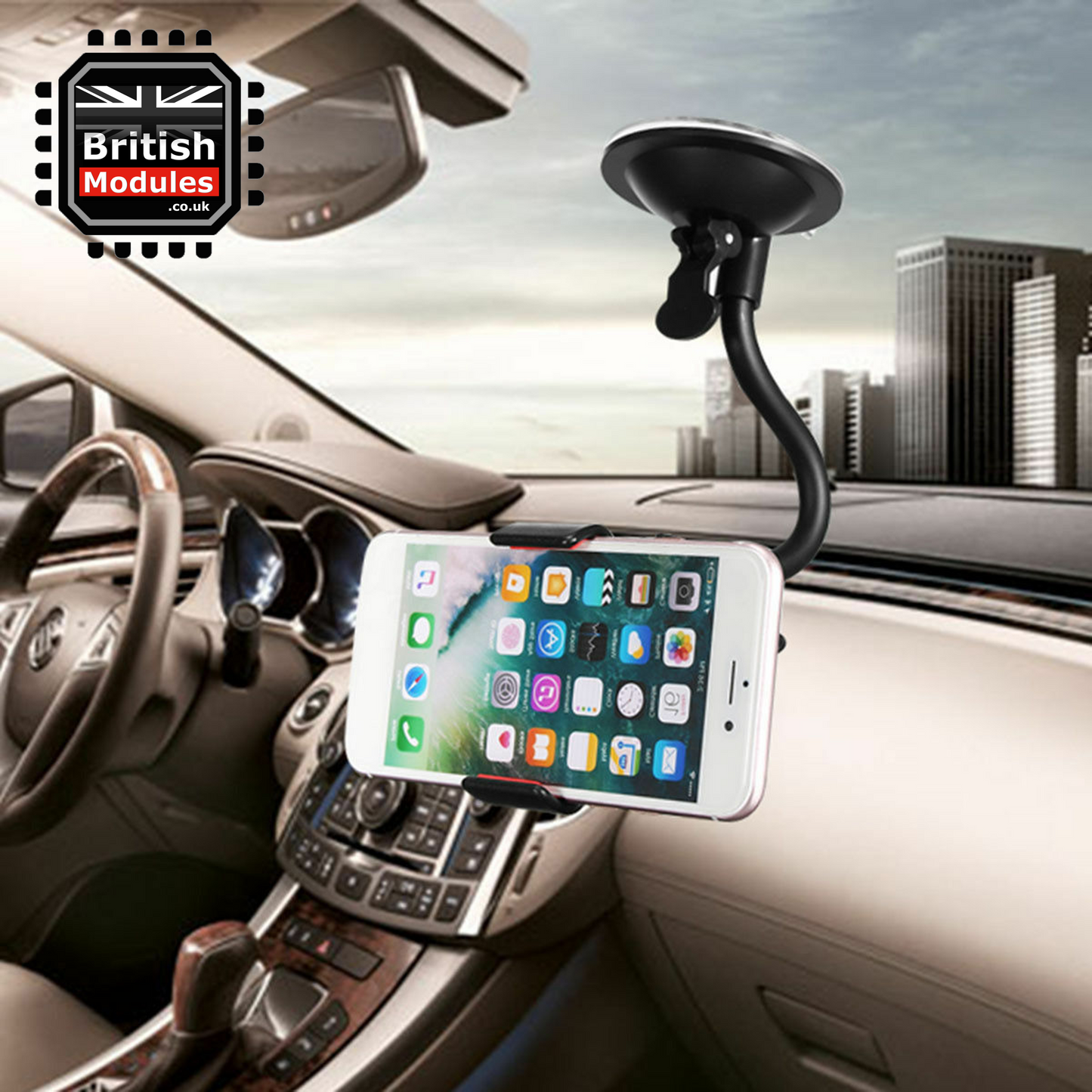 Car Mobile Phone Holder Windshield Phone Mount 360 Universal Stand Clamping Clip