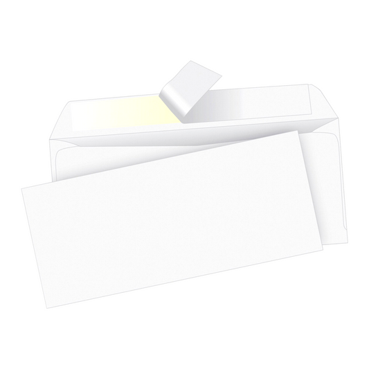 DL Peel and Seal Envelopes Wallet White 120gsm (110mm x 220mm) Pack of 10