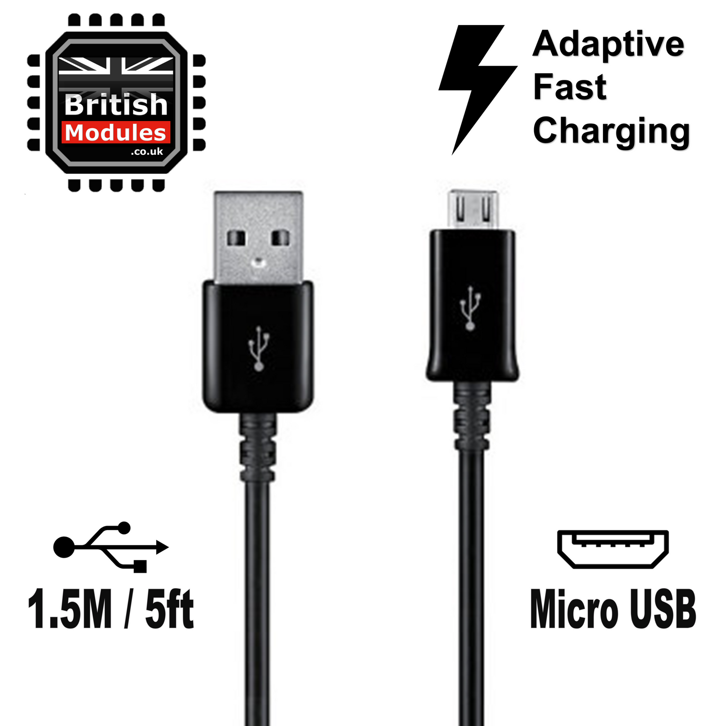 Samsung Universal Micro USB Charging Data Cable for Samsung Galaxy S7, S6, S5, S4, Note 4, Note 5 Black