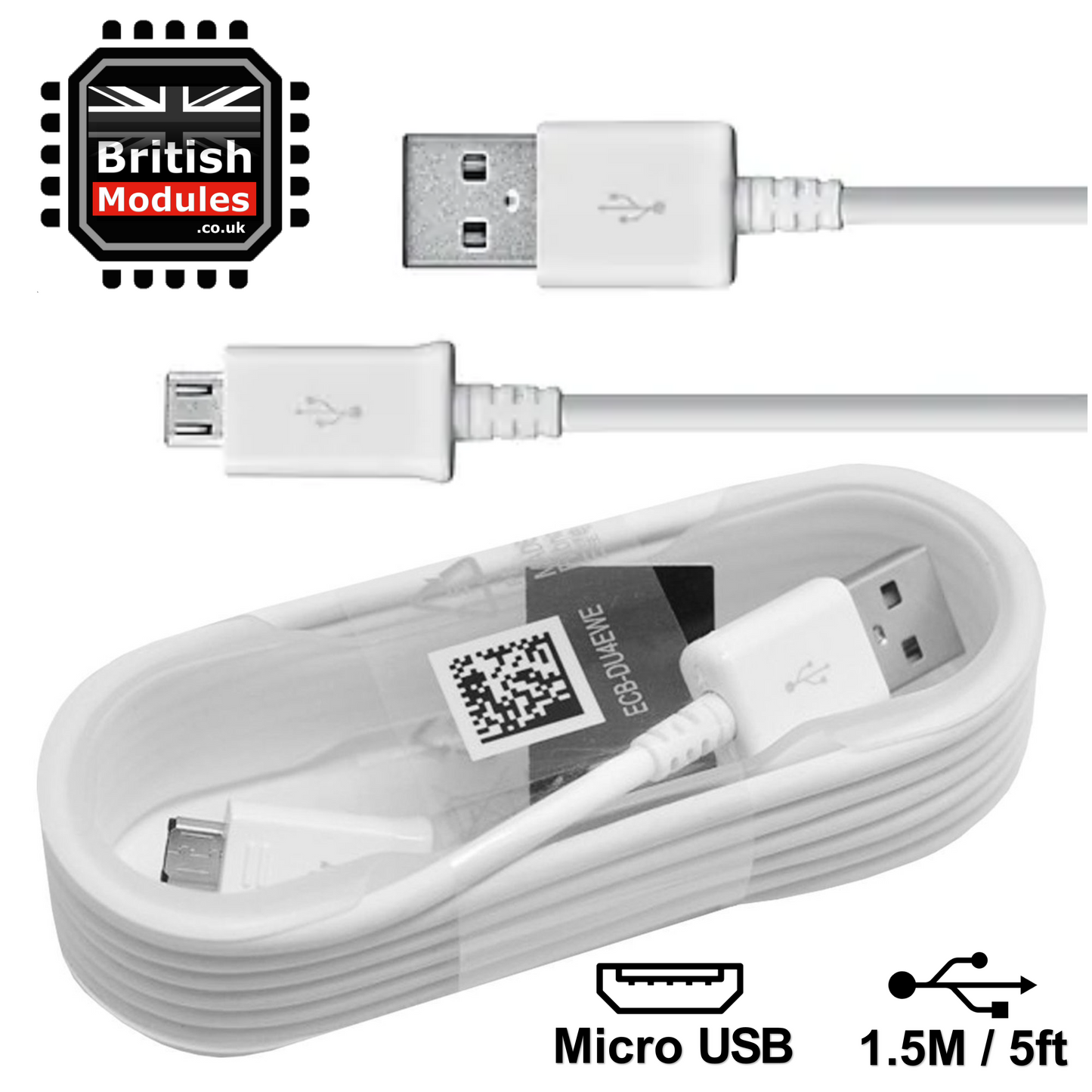 Adaptive Fast Charger 3 Pin UK Plug Mains Adaptor + Charge Data/Sync Micro USB Cable