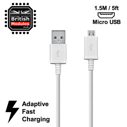 Genuine Samsung 1.5m Micro USB Charging Data Cable for Samsung Galaxy S7, S6, S4, Note 4, Note 5 White ECB-DU4EWE