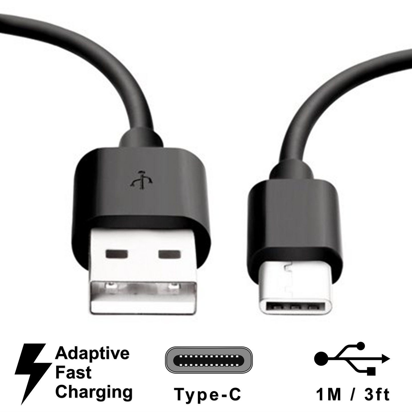 Fast Charging USB C Cable Type-C Fast Data Transfer Sync for Samsung Galaxy, Huawei, OnePlus, Oppo and more