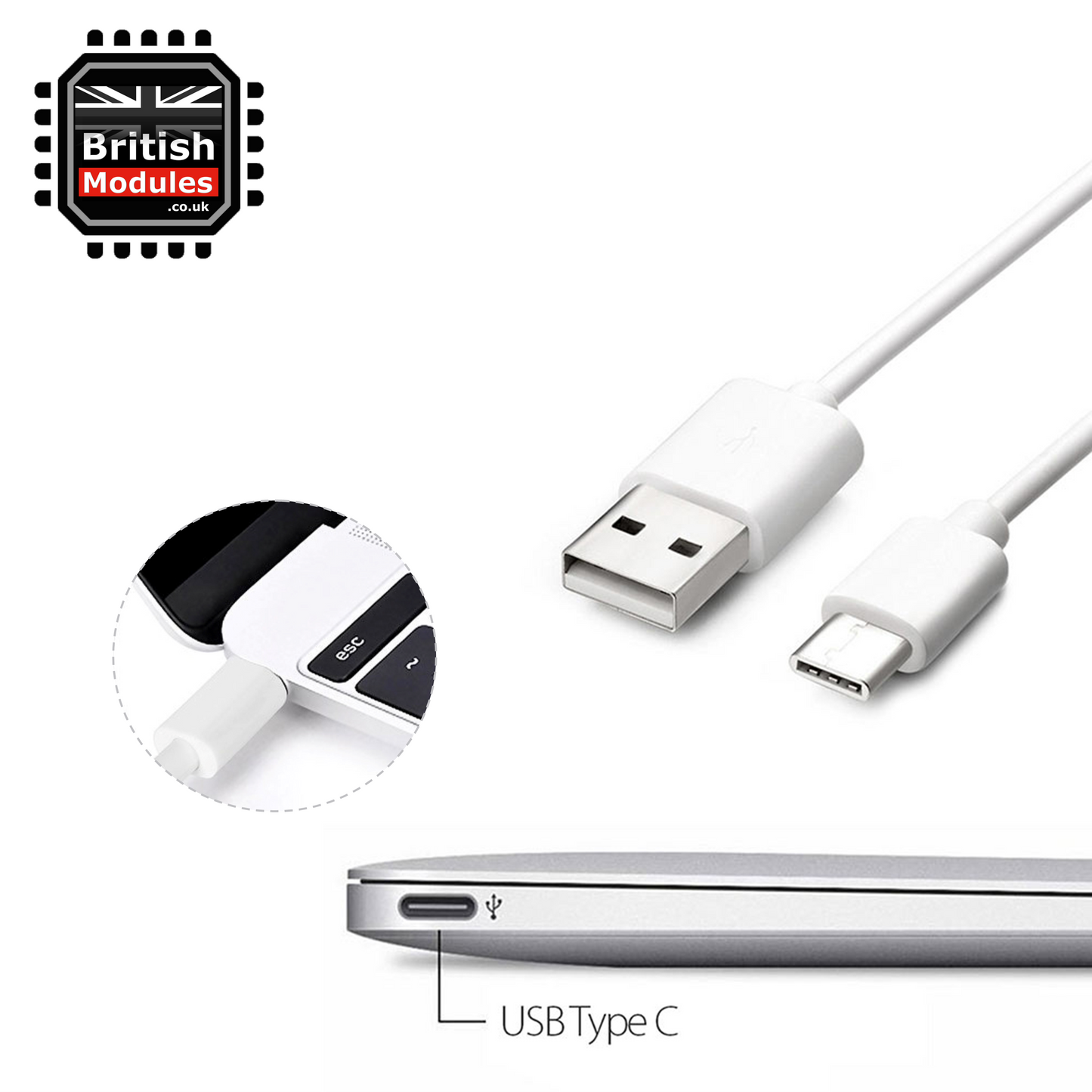 Fast Charging USB C Cable Type-C Fast Data Transfer Sync for Samsung Galaxy, Huawei, OnePlus, Oppo and more