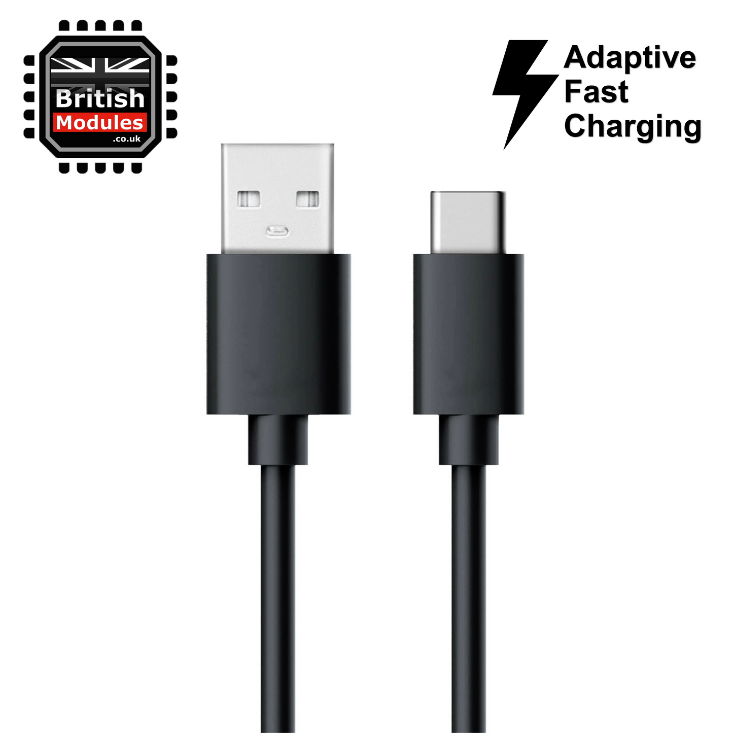 Black Fast Charging USB C Cable Type-C Fast Data Transfer Sync for Samsung Galaxy, Huawei, OnePlus, Oppo and more