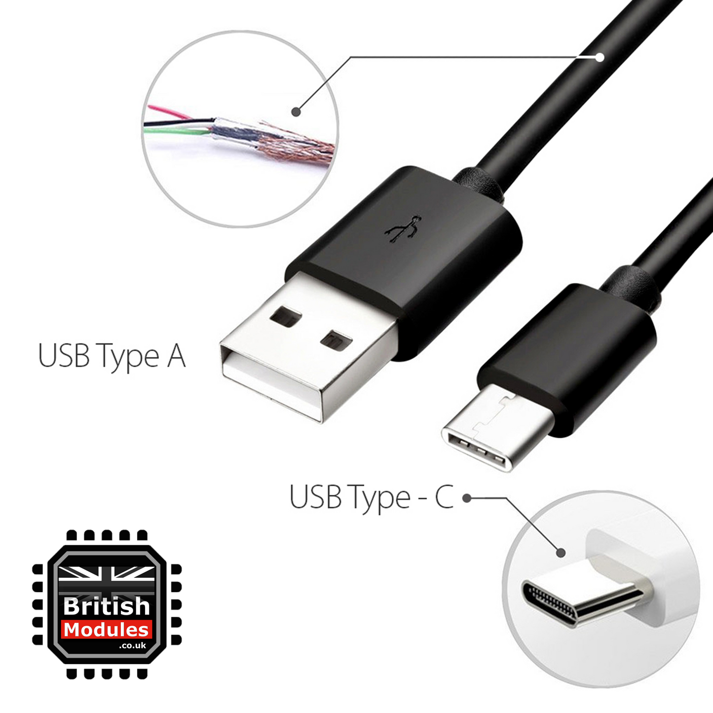 Fast Charging USB C Cable Type-C Fast Data Transfer Sync for Samsung Galaxy, Huawei, OnePlus, Oppo and more