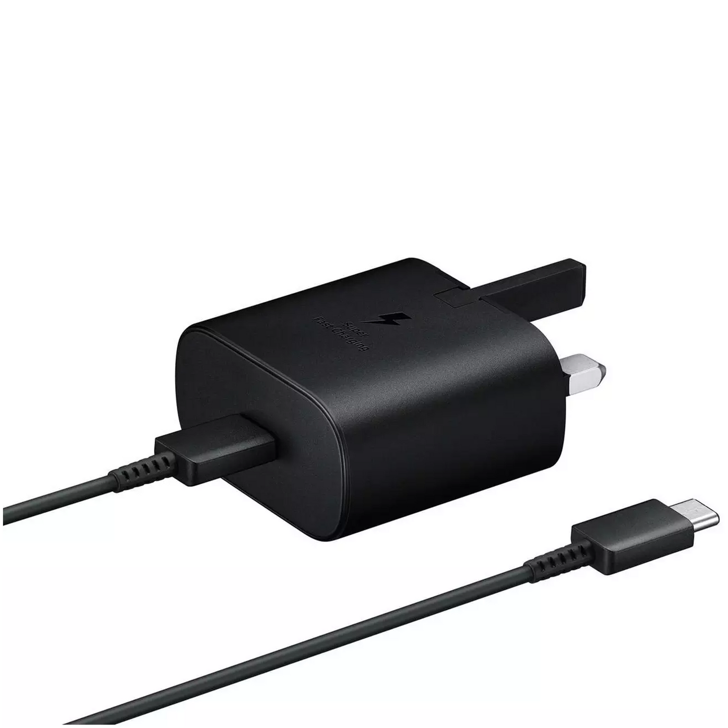 Genuine Samsung Super Fast 25w Pd Adapter Charger with USB-C Cable UK Black