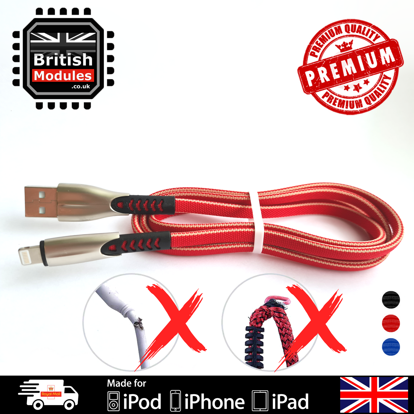Heavy Duty Braided iPhone Lightning USB 3.0 Charger Cable 3A Fast Charger Cord Variations