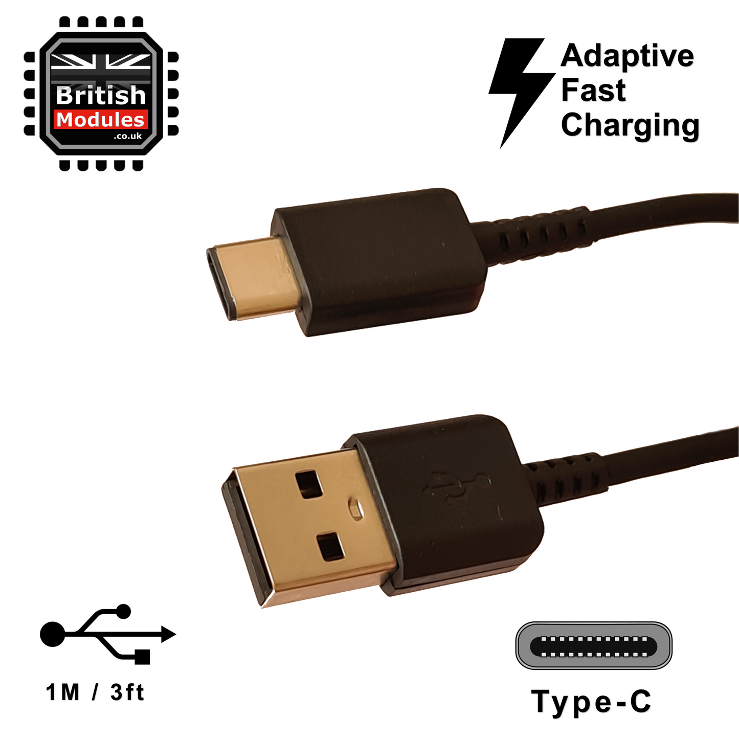 Samsung Charger USB-C Data Type C Cable for Samsung Galaxy S10 / S10e Lite / S10+ Plus (1M) Black EP-DG970BBE